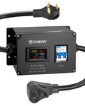 30A AC Power Meter, 125V NEMA TT-30P to NEMA TT-30R Outlet Energy Monitor, LCD Display Digital Multimeter Tester, Voltage Current Power Frequency Meter with Overload Protection