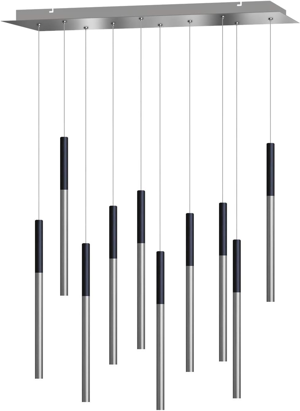 ALTAIR 10 Mini Pendant Lighting Black-Nickel - LED Hanging Light Fixture for Kitchen Island, Bar, Foyer - Cluster Pendants - Dimmable, Adjustable Wire, Lamp Bulb Included