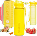 Hydracy Water Bottle with Time Marker -Large BPA Free Water Bottle & No Sweat Sleeve -Leak Proof Gym Bottle with Fruit Infuser Strainer & Times to Drink -Ideal for Fitness Sports & Outdoors