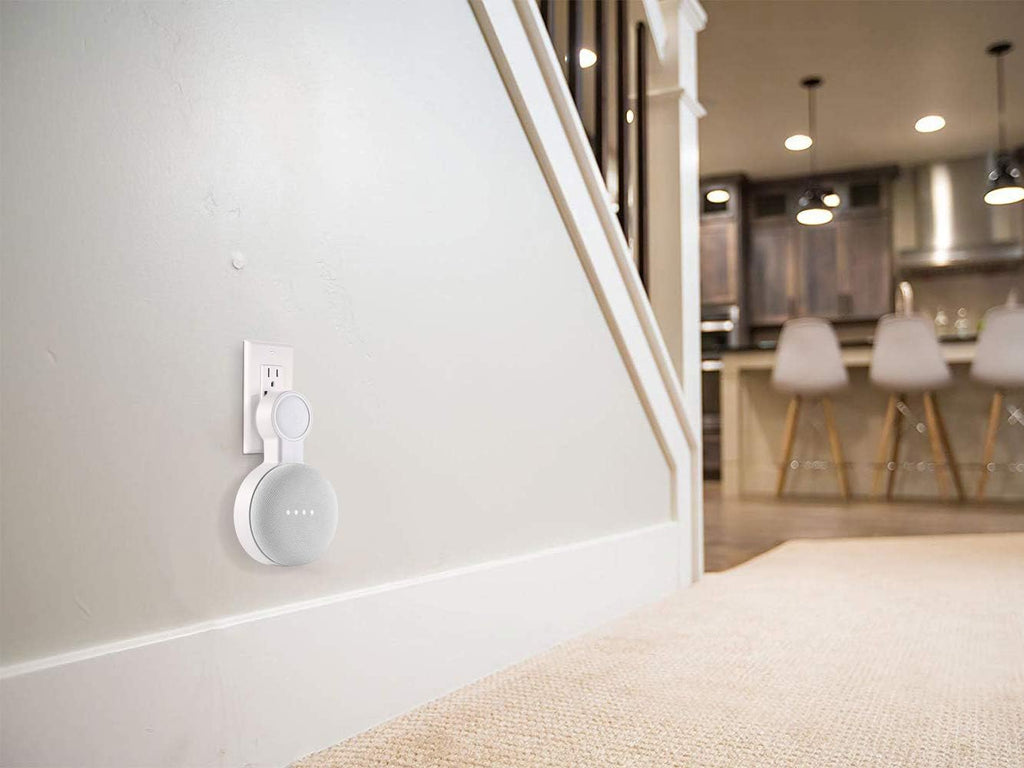 PEF Outlet Wall Mount Holder for Google Nest Mini and Google Home Mini, A Space-Saving Accessories with Cord Management for Google Mini Smart Speaker, No Messy Wires or Screws (3 Pack)