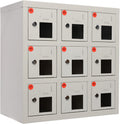 9 Door Cell Phone Locker with Charging Station, Rechargeable Mobile Device Phones Storage Cabinet with Anti-Interlocking Lock for Office Classroom Hotel (9 Slots)