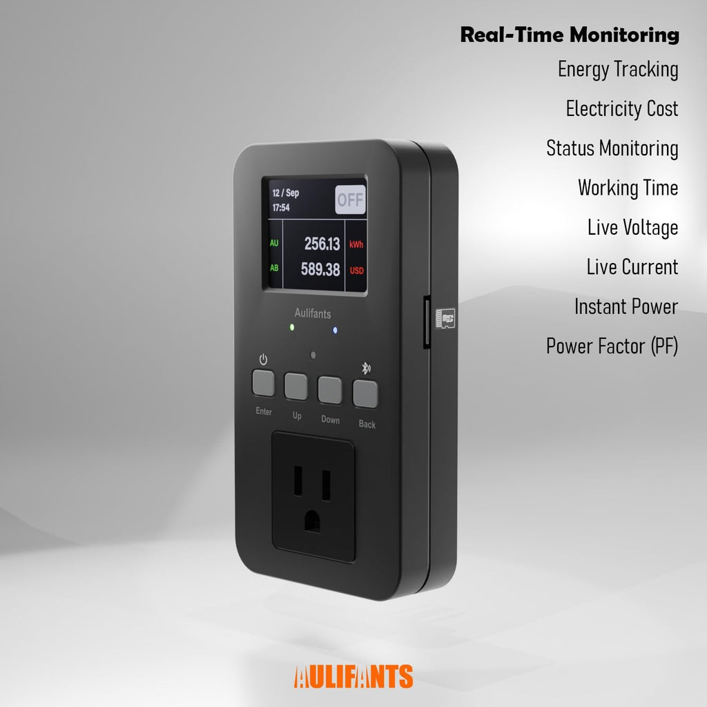 LP405 25A Heavy Duty Smart Plug Meter Sockets Industrial Energy Monitor Trip-Rate Billing, OVP/UVP/OLP Color Screen Magnetic Relay Offline Logging WiFi Tuya/Smart Life for AC/Heaters