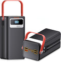 Portable Power Station 166Wh, 22.5W Fast Charging Power Bank with Built-in Cables for iPhone/Android/MacBook, 45000mAh Battery Solar Generator with LED Light for Camping & RV, Home, Travel