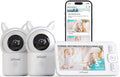 ieGeek Baby Monitor with 2 Cameras, 5" Screen & 1080P Cameras & Free Smart App Split Screen Dual Baby Monitor, Upgraded Night Vision/PTZ/2-Way Audio/Auto Tracking Detection Notification and Alert