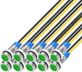 10pcs 6mm LED Metal Indicator Light 110V-220VAC Waterproof Signal Lamp (Green)