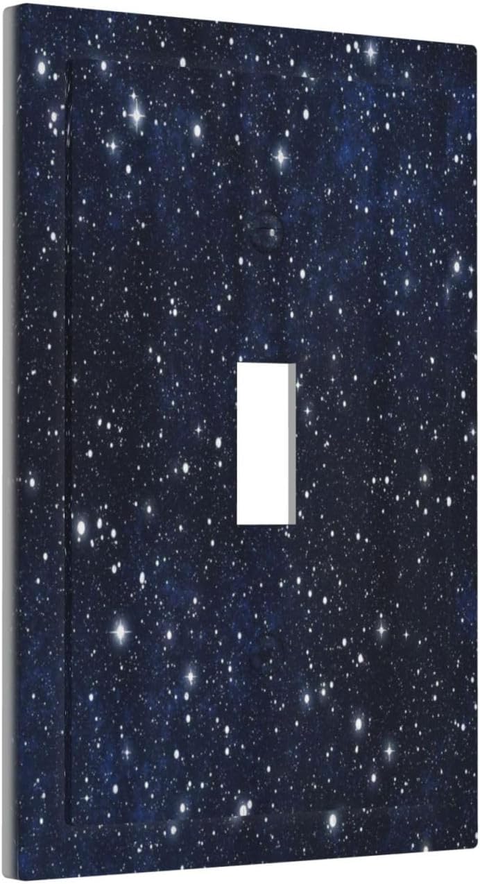 Personalized Wall Plate Decorative Light Switch Cover Night Sky Star Cosmic Starry Fantasy Galaxy Universe Space Single Toggle Switchplate 1 Gang Switchcover Decora Light Switch Plate