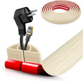 Floor Cord Cover Self Adhesive Cord Hider,10FT Cable Management, Extension Strip Protector for Wires, Prevent Cable Trips for Offices, Gyms, Exhibitions Cavity:0.51"(W) x 0.3"(H) Yellow Wood