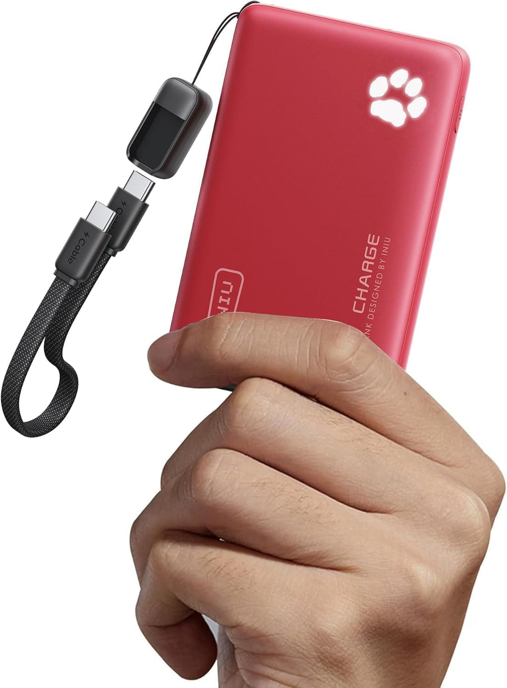 INIU Portable Charger, Ultra Slim 10000mAh 45W PD Power Bank, Fast Charging Mini Battery Pack, Travel Trip Family Essentials Powerbank for College Students Travelers Teen Boys Girls, Red
