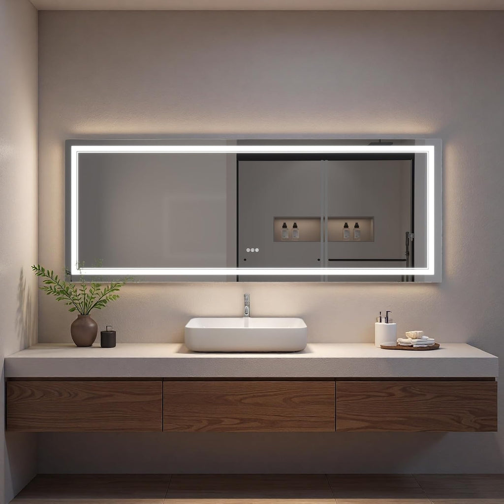 LED Bathroom Mirror with Lights, Wall Mirrors