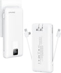 charmast Portable Charger with Built-in Cables and Wall Plug, 20000mAh 20W USB C Power Bank Fast Charging Battery Pack Travel Essentials Compatible with iPhone 16/15/14/13 Series, Samsung Google iPad