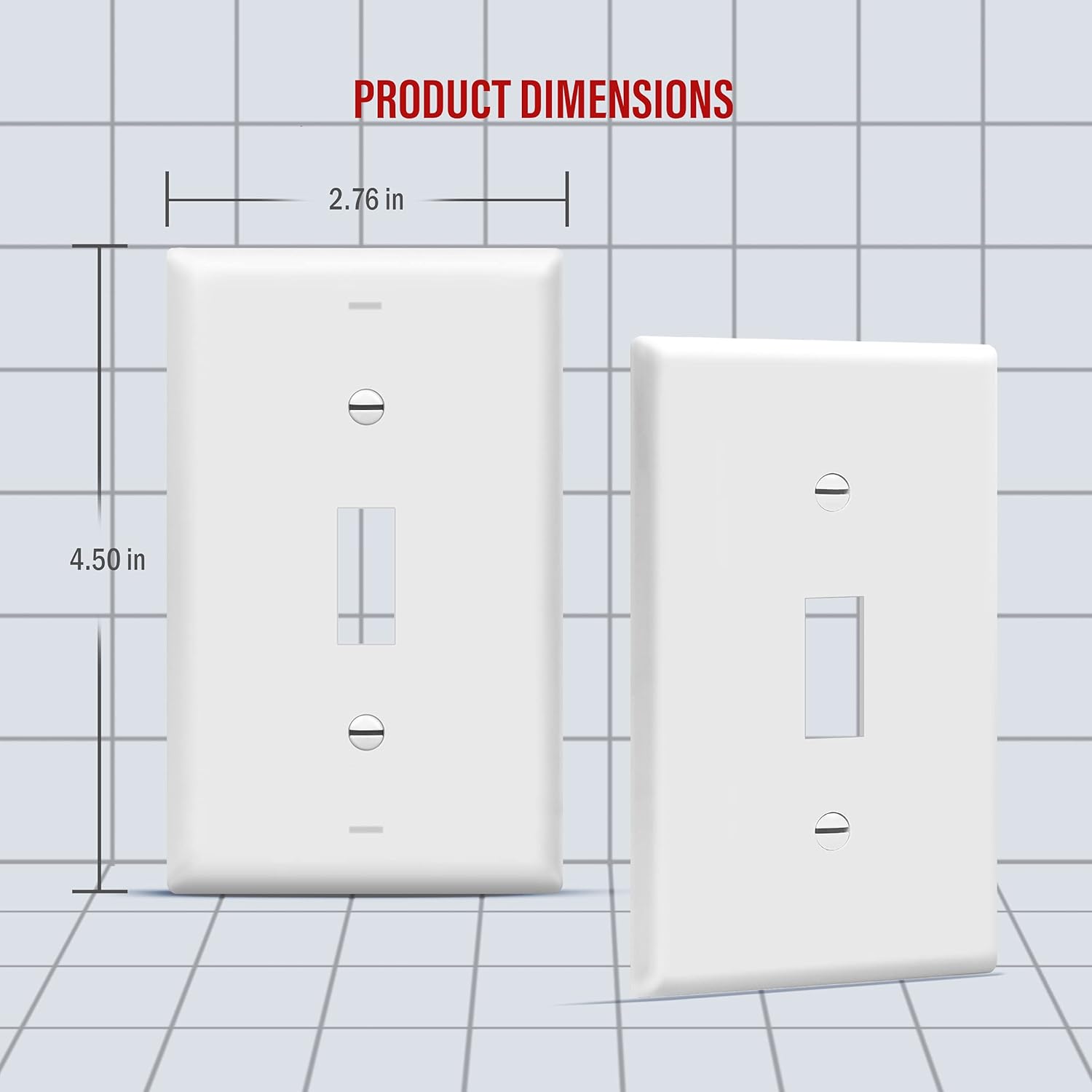 ENERLITES Toggle Light Switch Wall Plate, Gloss Finish, Standard Size 1-Gang 4.50" x 2.76", Unbreakable Polycarbonate Thermoplastic, 8811-W-40PCS, White (40 Pack)