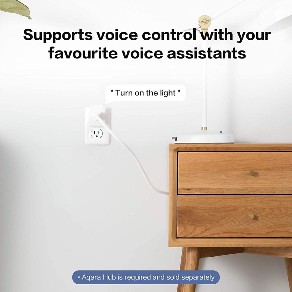 Aqara Zigbee Smart Plug with Energy Monitoring,Overload Protection,Scheduling and Voice Control, 15A Outlet Compatible with Alexa, Google Assistant, and Apple HomeKit Compatible