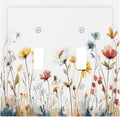 Watercolor Wildflower Colorful Floral Plant Decorative Switch Plates 2 Gang Double Toggle Outlet Light Switch Cover Wall Plate Electrical Faceplate for Bed Room Living Room Decor