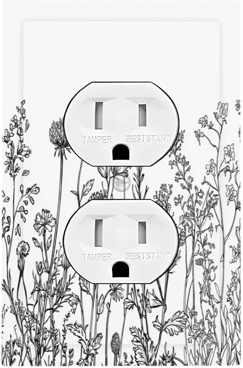 Outlet Covers Floral Wildflower Rustic Plant Leaves 1 Gang Duplex Light Switch Cover Decorative Switch Plates Electrical Receptacle Faceplate Wall Plate For Farmhouse Cabin Decor