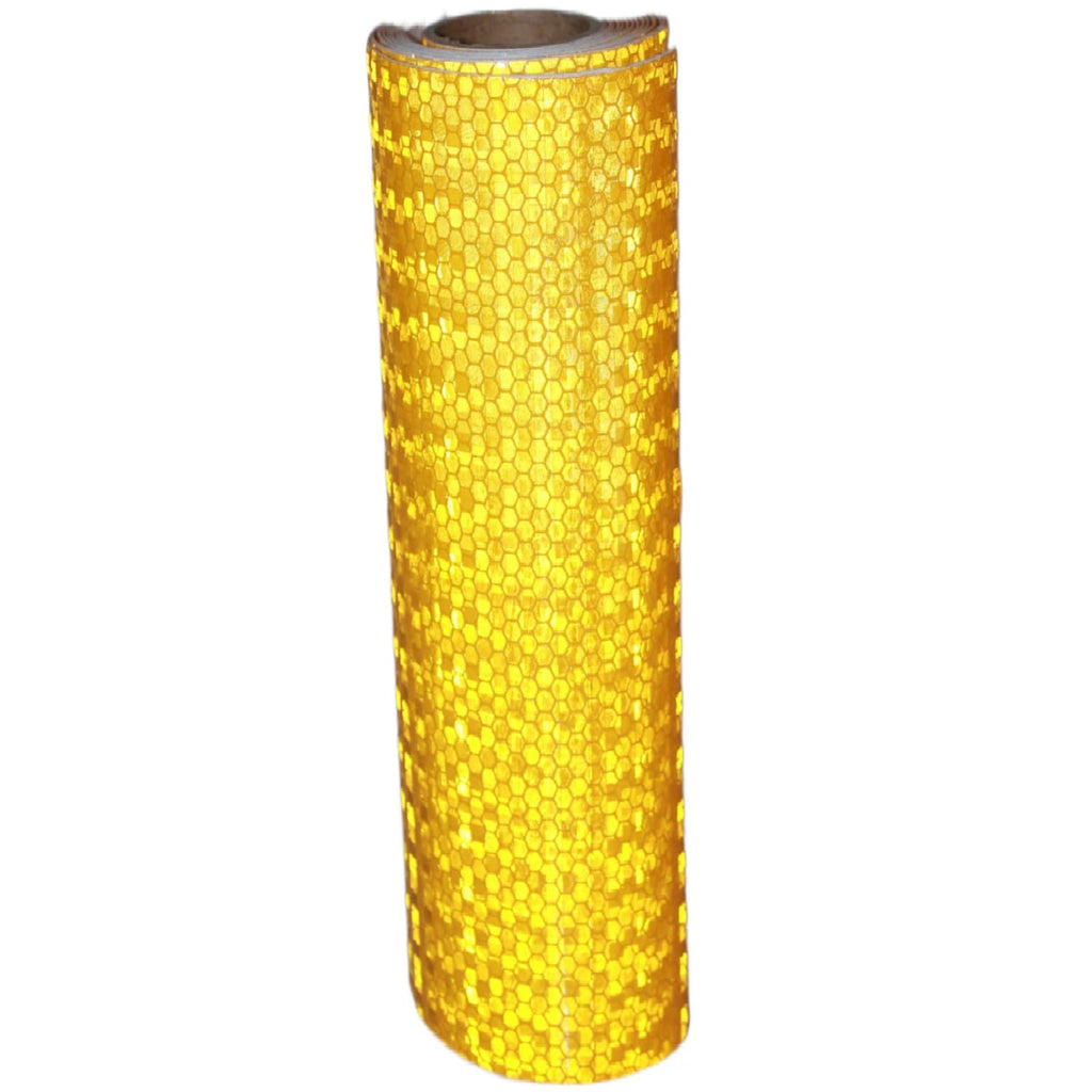 Reflective Tape Yellow Outdoor Waterproof 8 inch, High Visibility Industrial Marking Tape, Safety Adhesive Stickers (11 feet)