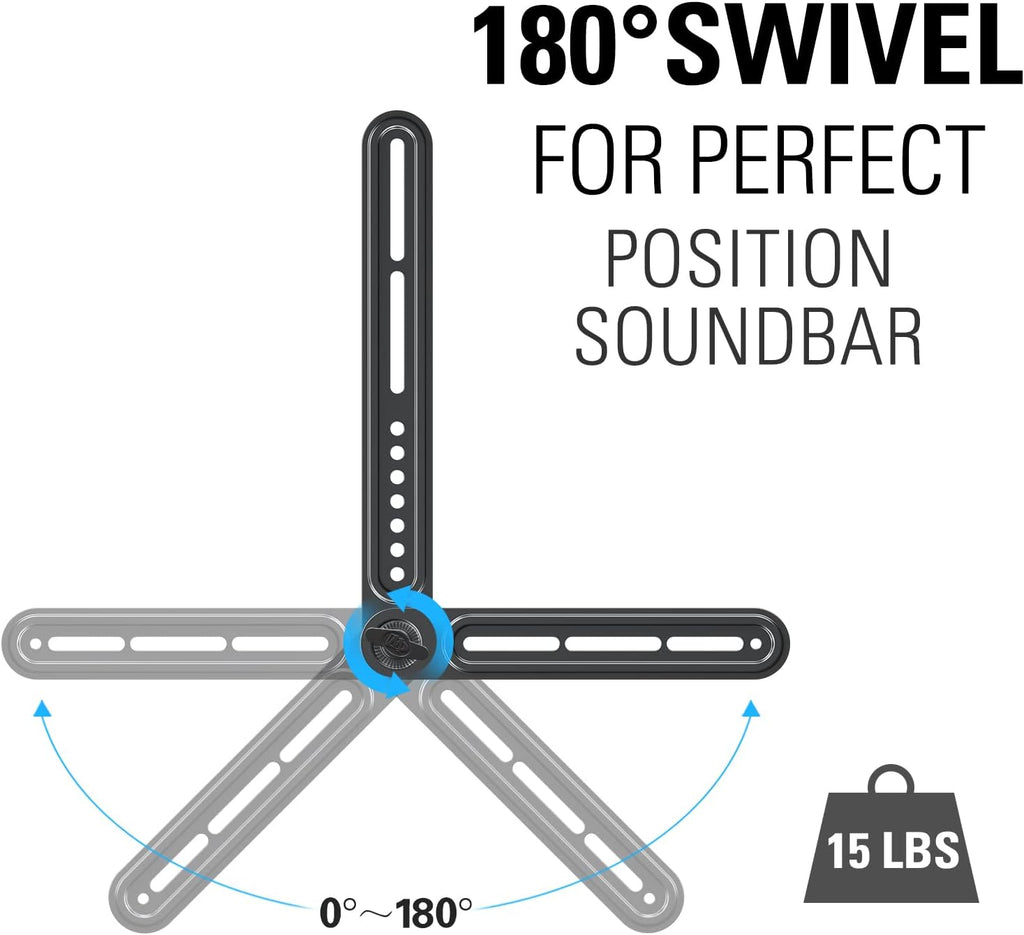 Mounting Dream Soundbar Mount Fits Most Sound Bars Up to 15 lbs, Mounting Soundbar Above or Under TV, Sound Bar Mounting Brackets for TV, Sound Bar Mount with Detachable Extension Plates MD5422