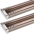 ZSHINE Heavy-Duty Curtain Conjoined Double Track rails Ceiling Mounting for Living Room Bedroom Room Divider (Champagne 6.6ft 2sets)