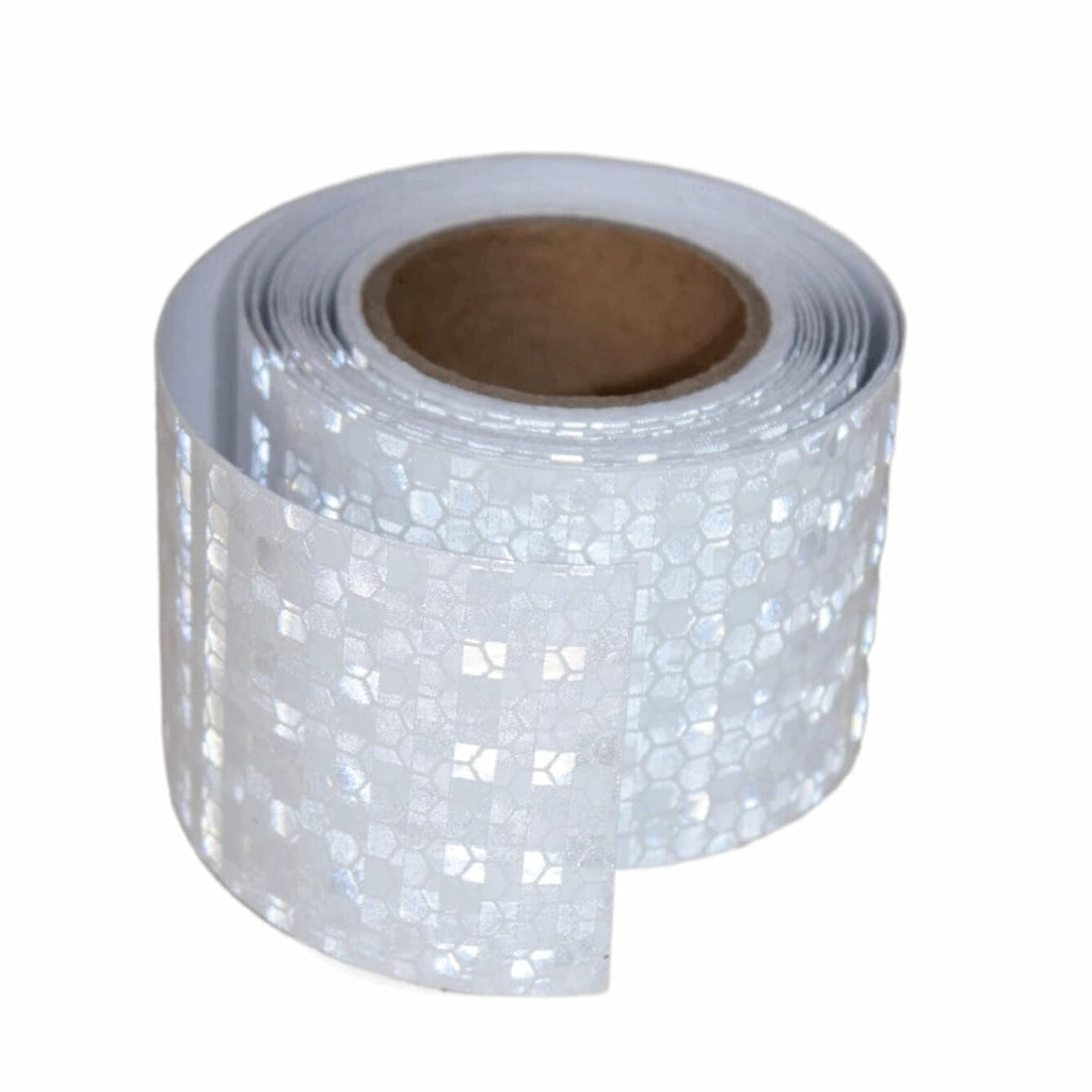 White Reflective Tape Outdoor Waterproof 2 inch, High Visibility Warning Industrial Marking Tape,Safety Stickers (11 feet)
