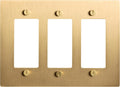 3-Gang Satin Brass Wall Plate, Electrical Receptacle Wall Outlet Faceplate, GFI/Rocker Decorator Light Switch Cover