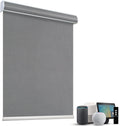 SmartWings Motorized Light Filtering Roller Shades 60% Blackout Custom Size, Rechargeable Battery, Works with Matter/Apple HomeKit, Alexa, Thread/Zigbee, Remote Optional, 60% Twilight Veil