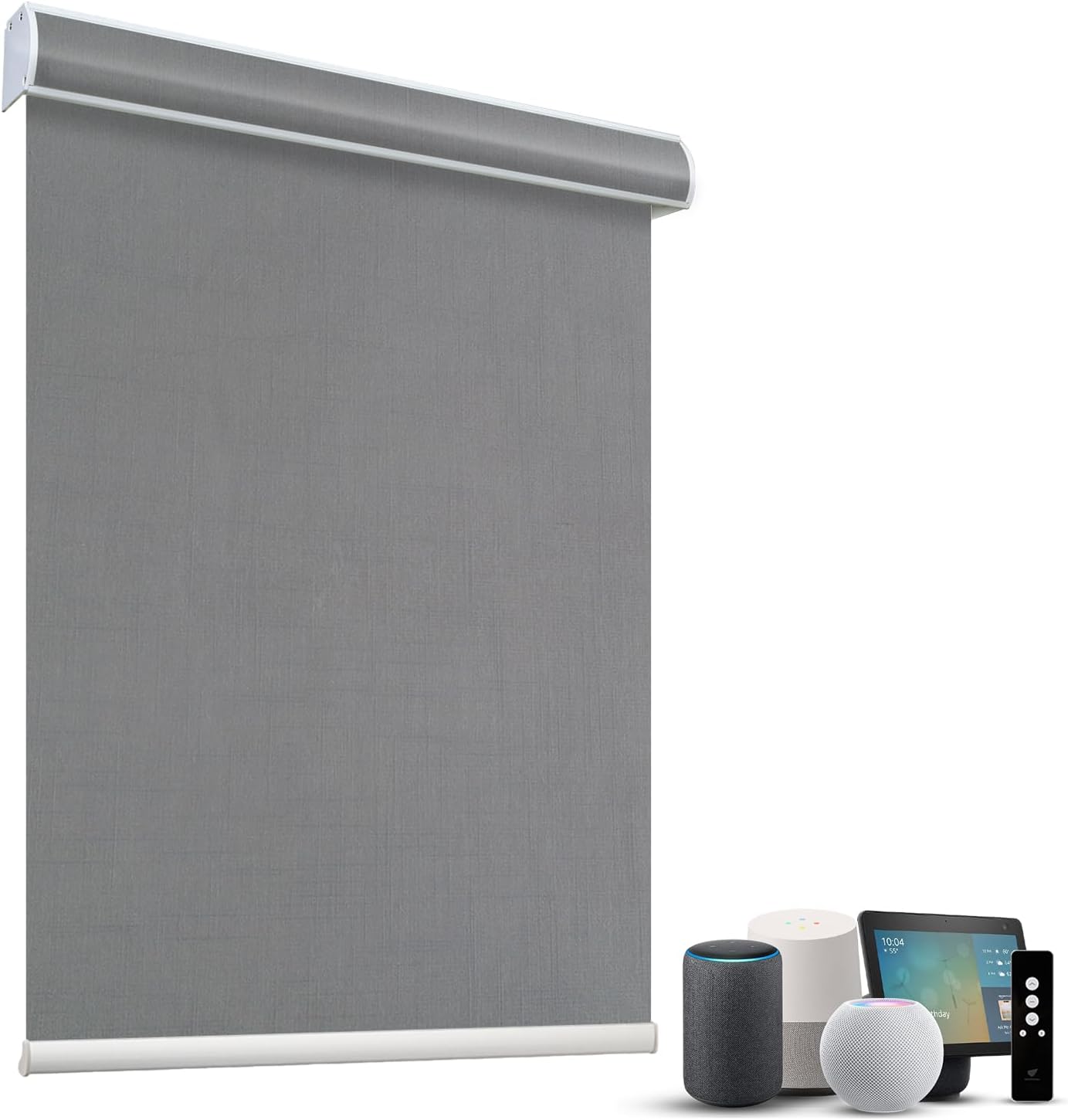 SmartWings Motorized Light Filtering Roller Shades 60% Blackout Custom Size, Rechargeable Battery, Works with Matter/Apple HomeKit, Alexa, Thread/Zigbee, Remote Optional, 60% Twilight Veil