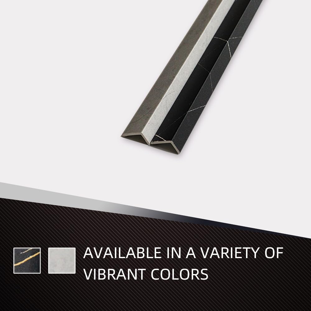 OUZUGIE 8-Pack 57 Inches, WPC Slat Wall Panel Trim,Corner Guard for Low Grille (Black Marble)