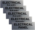 All Quality Basic Electrical Panel Sign - Fire Regulation Safety Compliance Sign - Silver - Medium (5 Pack)