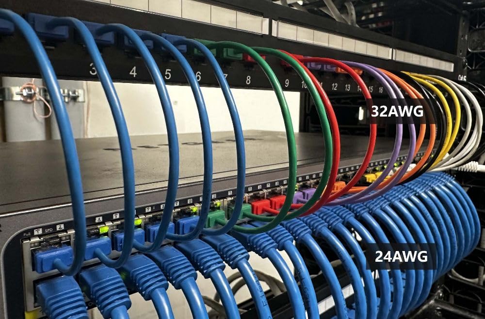 InstallerParts Ethernet Cable CAT6A Super Slim Cable UTP 1 FT (10 Pack) - Gray - Professional Series - 10Gigabit/Sec Network/High Speed Internet Cable, 550MHZ, 32AWG