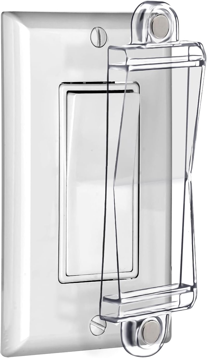 Light Switch Guard Cover- PSZEZNZ Light Switch Outlet Covers for Flat Modern Wall Switches-Child Safety Protection(Clear,1 Piece)