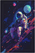Decorative Light Switch Cover Plate Purple Space Astronaut Planet 1 Gang No Device Single Blank Outlet Covers Wall Plate Cover Switchplate Electrical Face Plate for Bedroom Home Decor