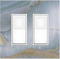Decorative Outlet Covers Colored Art Marble Golden Line 2 Gang Double Gfci Rocker Electrical Wall Panels Light Switch Cover Plate For Bathroom Kitchen Decor
