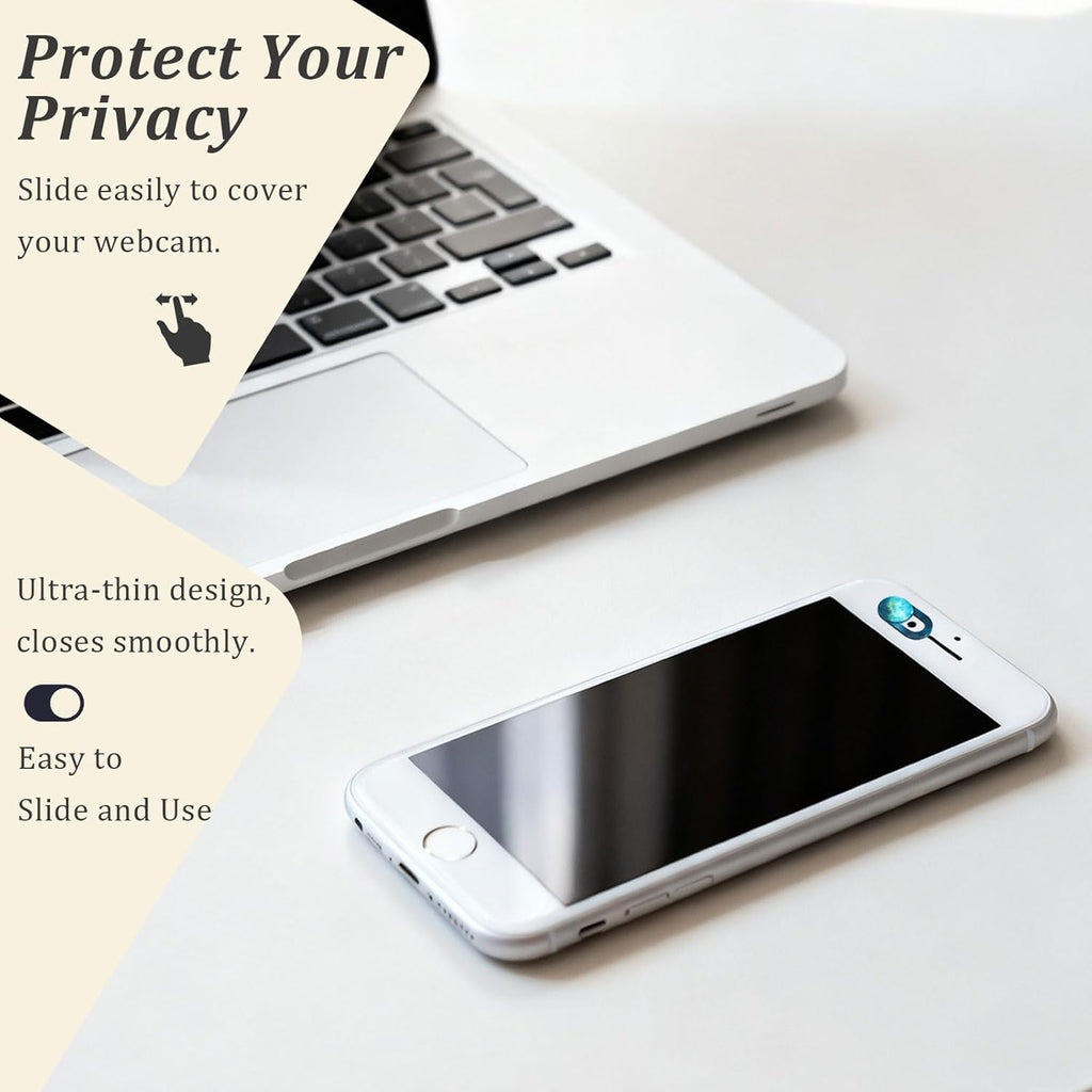 Camera Cover Slide (10-Pack) – Ultra-Thin Colorful Privacy Webcam Stickers for MacBook, iPad, Laptop & Tablet – 0.7mm Slim Protector