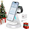 3 in 1 Wireless Charging Station for Apple Magsafe Charger Stand,Fast Magnetic Wireless Charger Station for iPhone 17 Air 16 15 14 13 12 Series,Apple Watch,Airpods