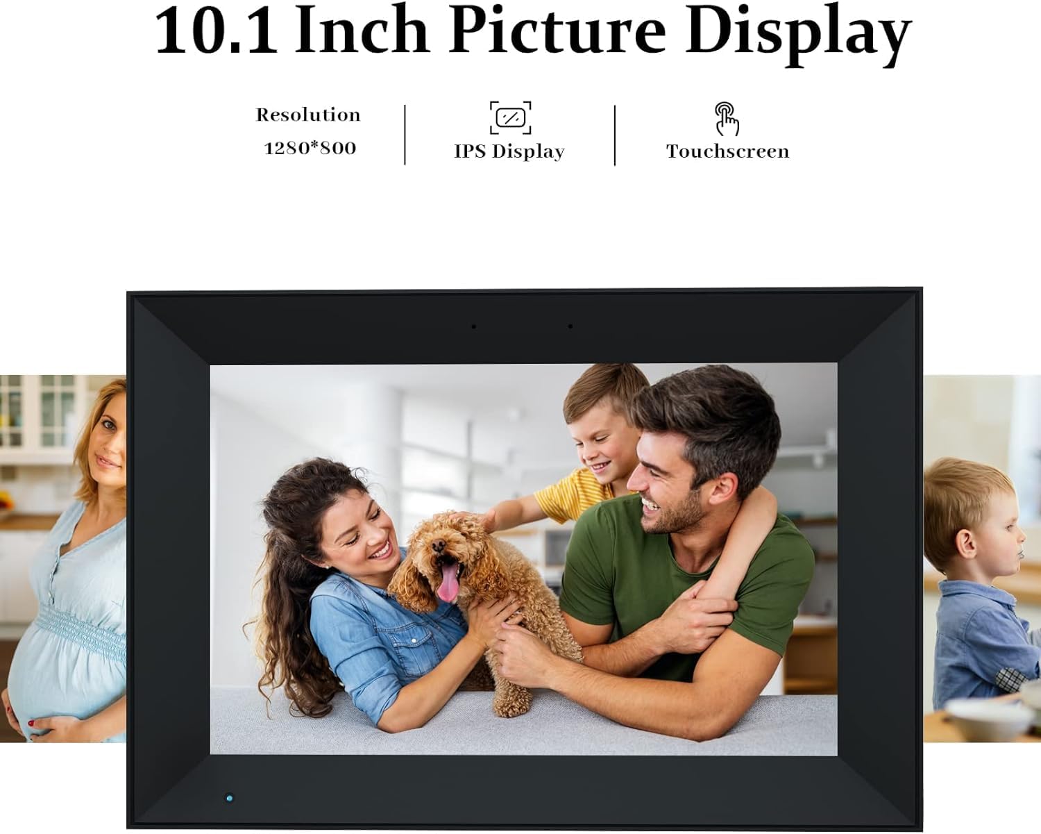 Digital Picture Frame 10.1 Inch Smart WiFi Digital Photo Frame IPS HD Touch Screen Video Call Photo Frame with 16GB Storage, Auto-Rotate, Easy Setup to Share Photos or Videos Remotely via AiMOR APP