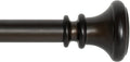 Deco Window Adjustable Curtain Rod for Windows 18 to 44 Inch (Pack of 1) Extendable Heavy Duty 1 Inch Iron Drapery Pole with Finials Wall Mounted French Door Curtain Rods (Bronze)