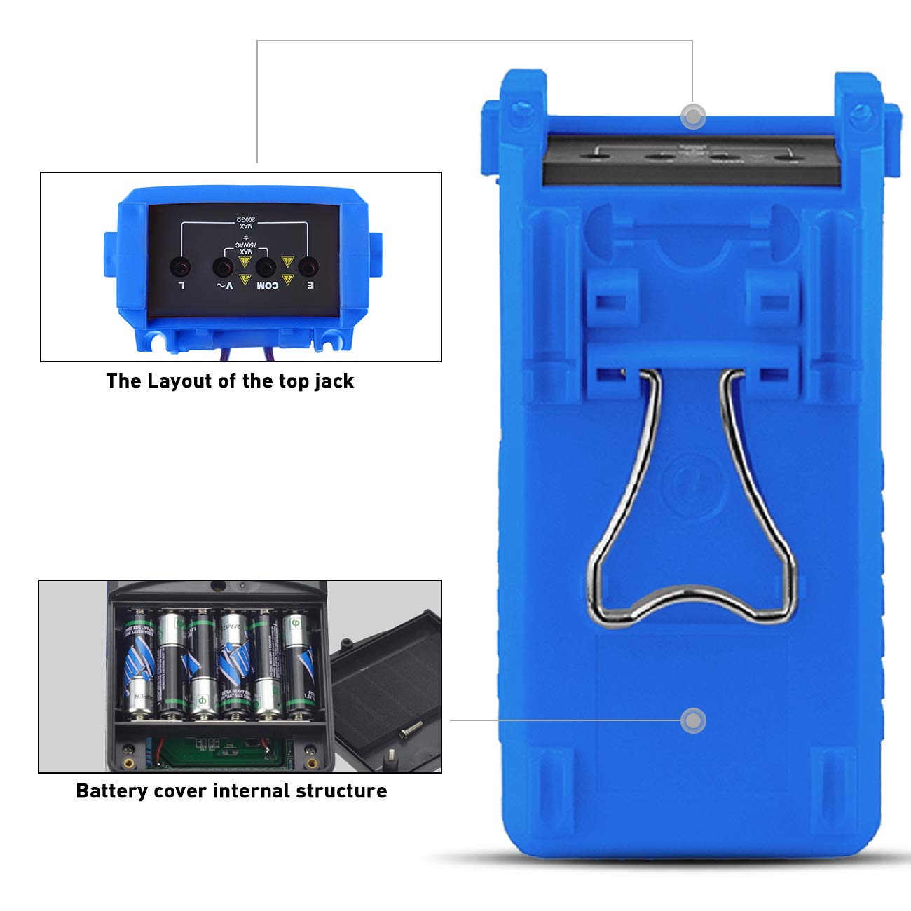 Digital Insulation Resistance Tester, AIMOEST Megohmmeter 200GΩ Meg Ohmmeter, 500V/1000V/2500V/5kV Test Voltage, Auto Ranging Mega Ohm Meter AC Voltmeter AI-6688B with Over-Range Indicator