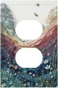 Wildflowers Rustic Flowers Floral Plants Duplex Outlet Wall Plate Cover Vintage Mountain Decorative Light Switch Covers Electrical Faceplate Switch Plates for Bathroom Kitchen Home