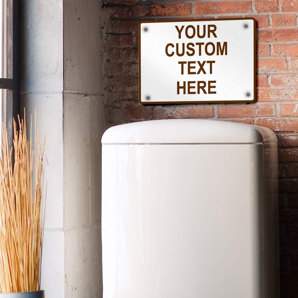 Aluminum Weatherproof Metal Sign Multiple Sizes Custom Personalized Text Here White Brown Recreational Horizontal Street Signs 24x18Inches