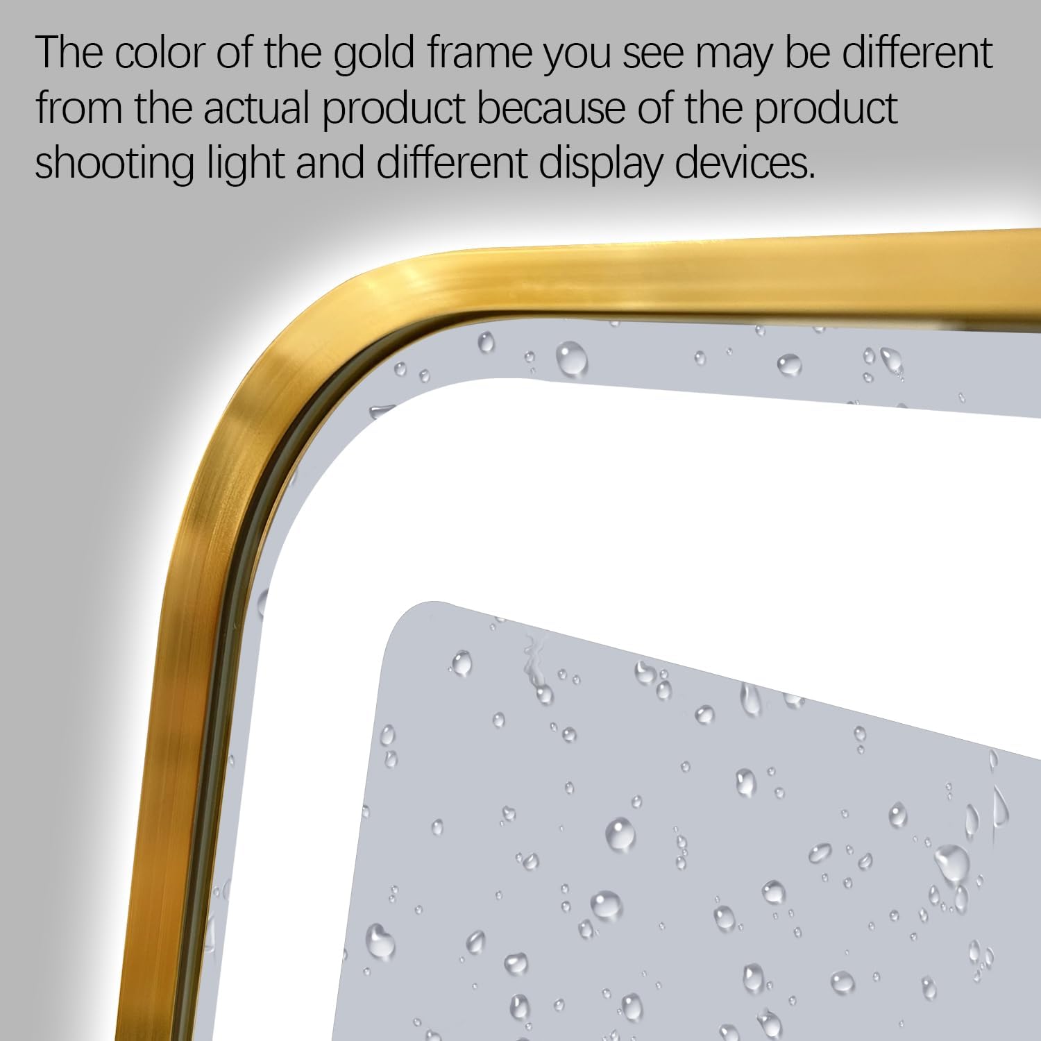 Niccy LED Bathroom Mirror, 40"x24" Rectangle Wall Mounted Vanity Mirrors with Metal Frame, Anti Fog Dimmable Smart Mirror for Bathroom/Bedroom/Livingroom/Entryway, (Horizontal or Vertical),Gold