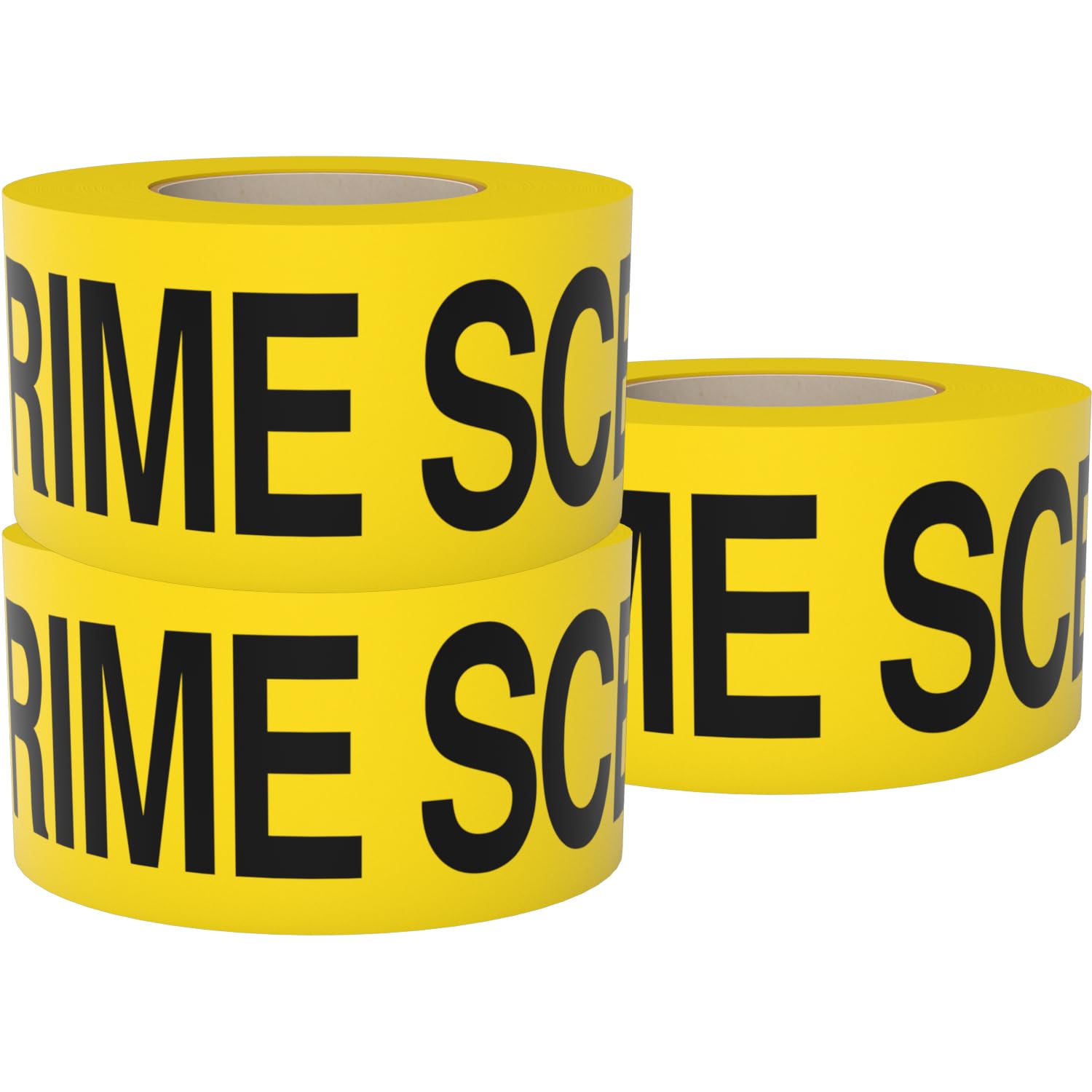 Crime Scene Do Not Cross Tape 3 Pack 3 inch x 1000 feet, Bright Yellow with a Bold Black Print for High Visibility • Tear Resistant Design