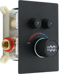 Digital Display Shower Valve Shower Valve 2 Way Shower Diverter Valve Shower Mixing Valve Can Use All the Time Matte Black