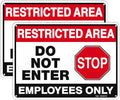 T&R Restricted Area Do Not Enter, Employees Only Sign - 2 Pack - 10 x 7 Inches Rust Free .040 Aluminum - UV Protected, Waterproof, Weatherproof and Fade Resistant - 4 Pre-drilled Holes