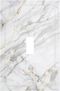 Decorative Light Switch Cover Plate Gray Gold Marble Abstract Modern Luxury 1 Gang Single Toggle Wall Plate Electrical Outlet Covers Decorate Switch Plate Cover for Bedroom Home Decor