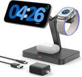 3-in-1 Magnetic Charging Station for Apple: CIYOYO Wireless Fast Charger Stand for iPhone 16/15/14/13, Apple Watch/AirPods Portable Charging Pad for Office Bedside Gift