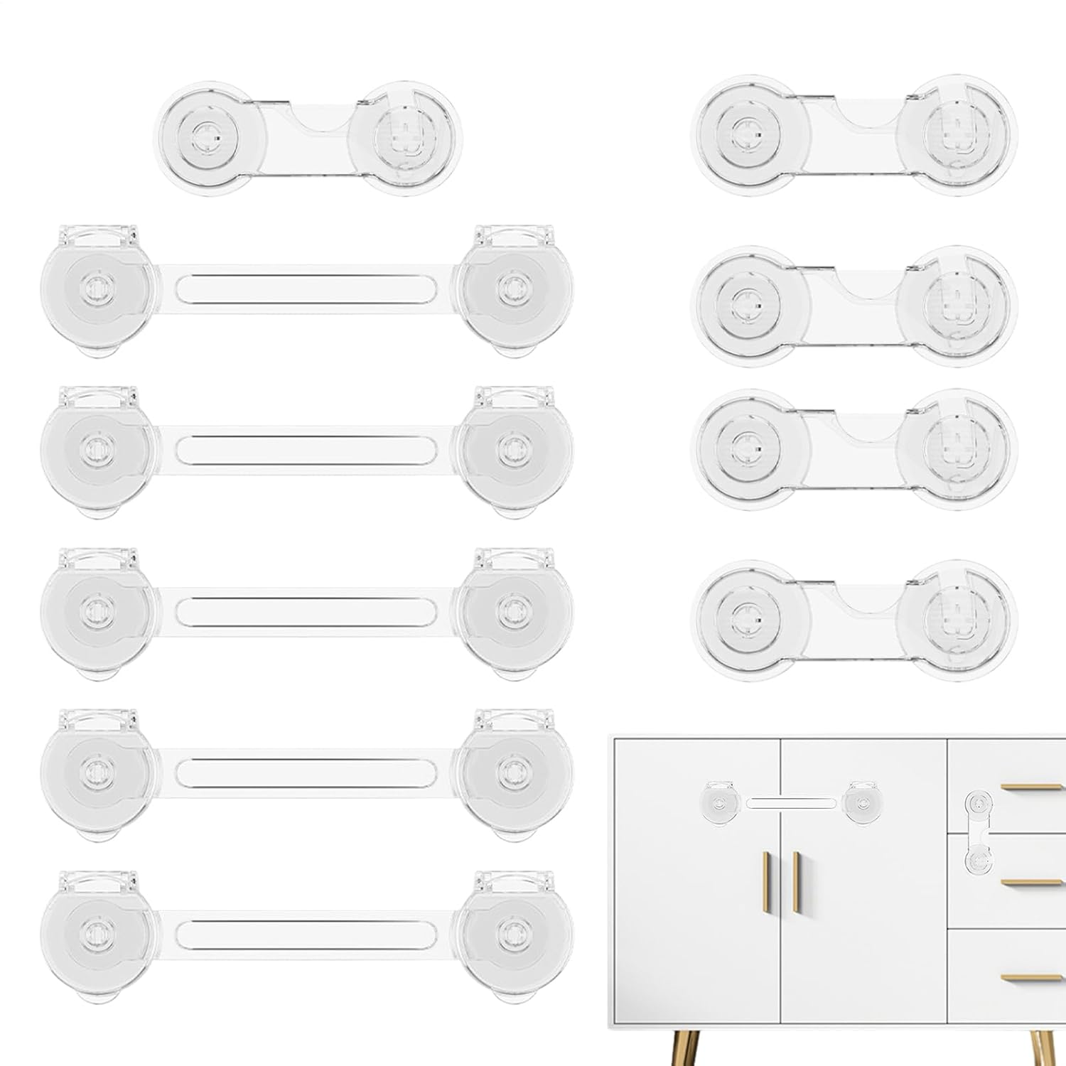 Child Proof Cabinet Latches - Child Proof Cabinet Safe With Safety Lock,Home Security No Drill For Small | For Kitchen Cabinet Drawer And Appliance