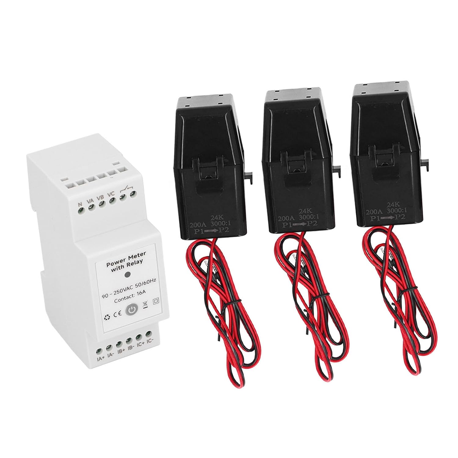 3 Phase Power Meter Smart Energy Monitor, Real Time Voltage, Current Tracker, Wi Fi, Bluetooth, Solar Energy Usage Analyzer for Home Energy Management