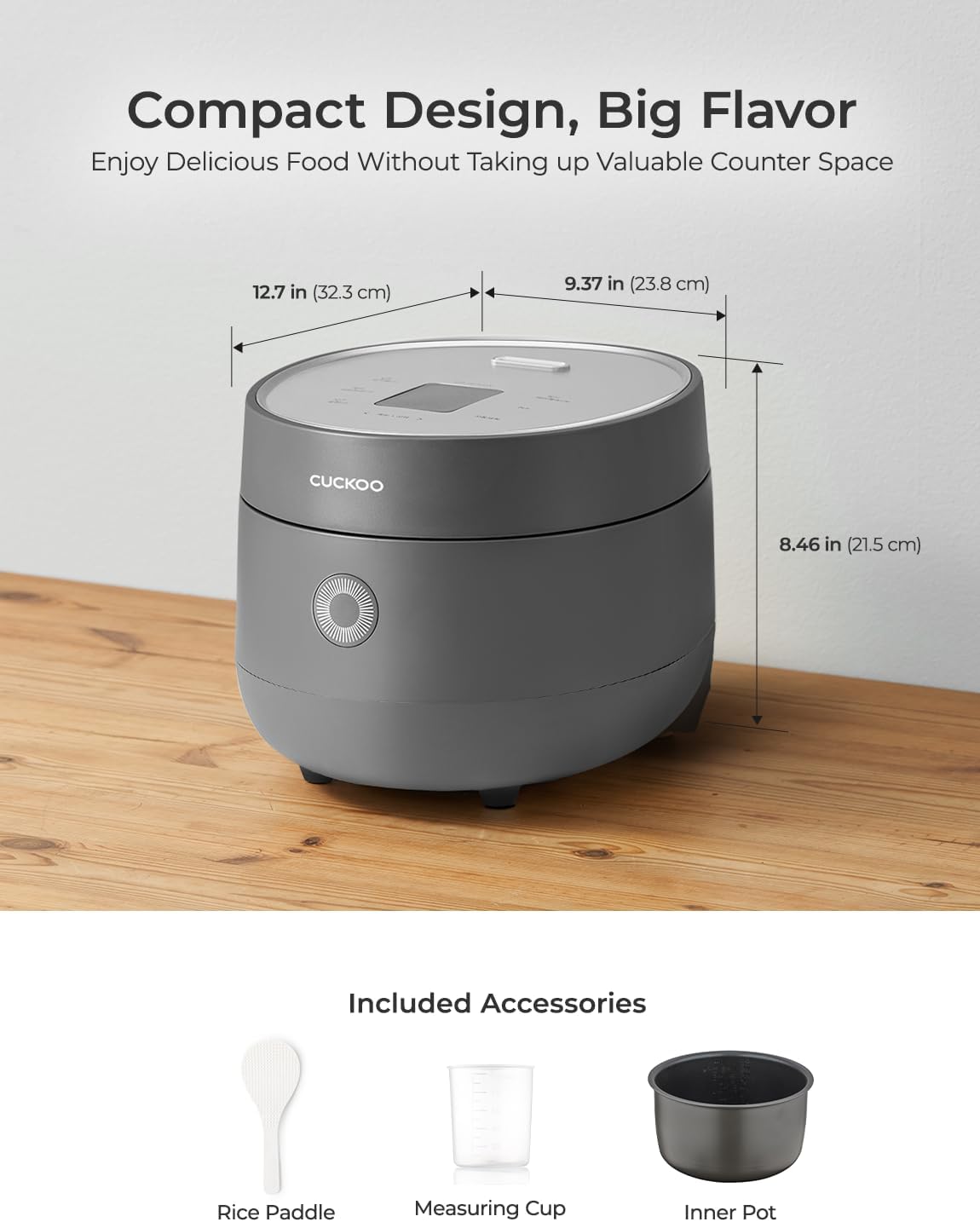 CUCKOO Micom Rice Cooker 6-Cup Uncooked / 12-Cup Cooked with Nonstick Inner Pot, Versatile Rice Maker with 9 Menu Options, Fuzzy Logic Technology, Auto Clean, Quick Rice Mode, Gray (CR-0675FG)