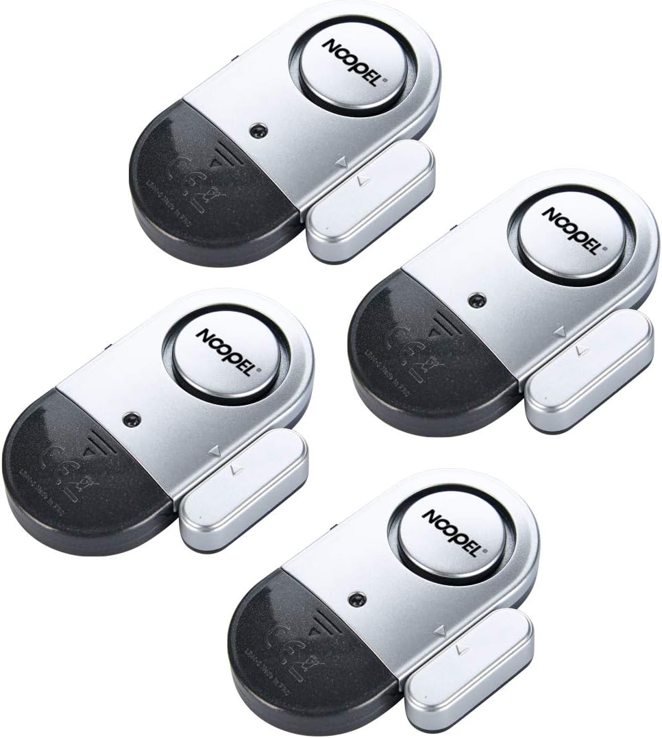 Door Alarms When Opened for Kids Safety, 4 Pack 120dB Loud Window Sensors for Home Security, Pool Alarms, Door Alarm Sensor for House Hotel Sheds Caravans