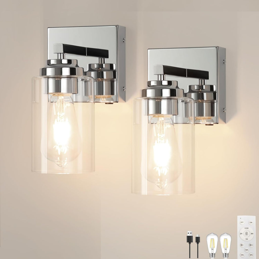 Wall Sconce,Battery Operated Wall Sconce Dimmable Battery Operated 15000mAh Endurance 200 Hours Fast Charging,Wall Sconces for Bedroom Living Room Bathroom Hallway Farmhouse