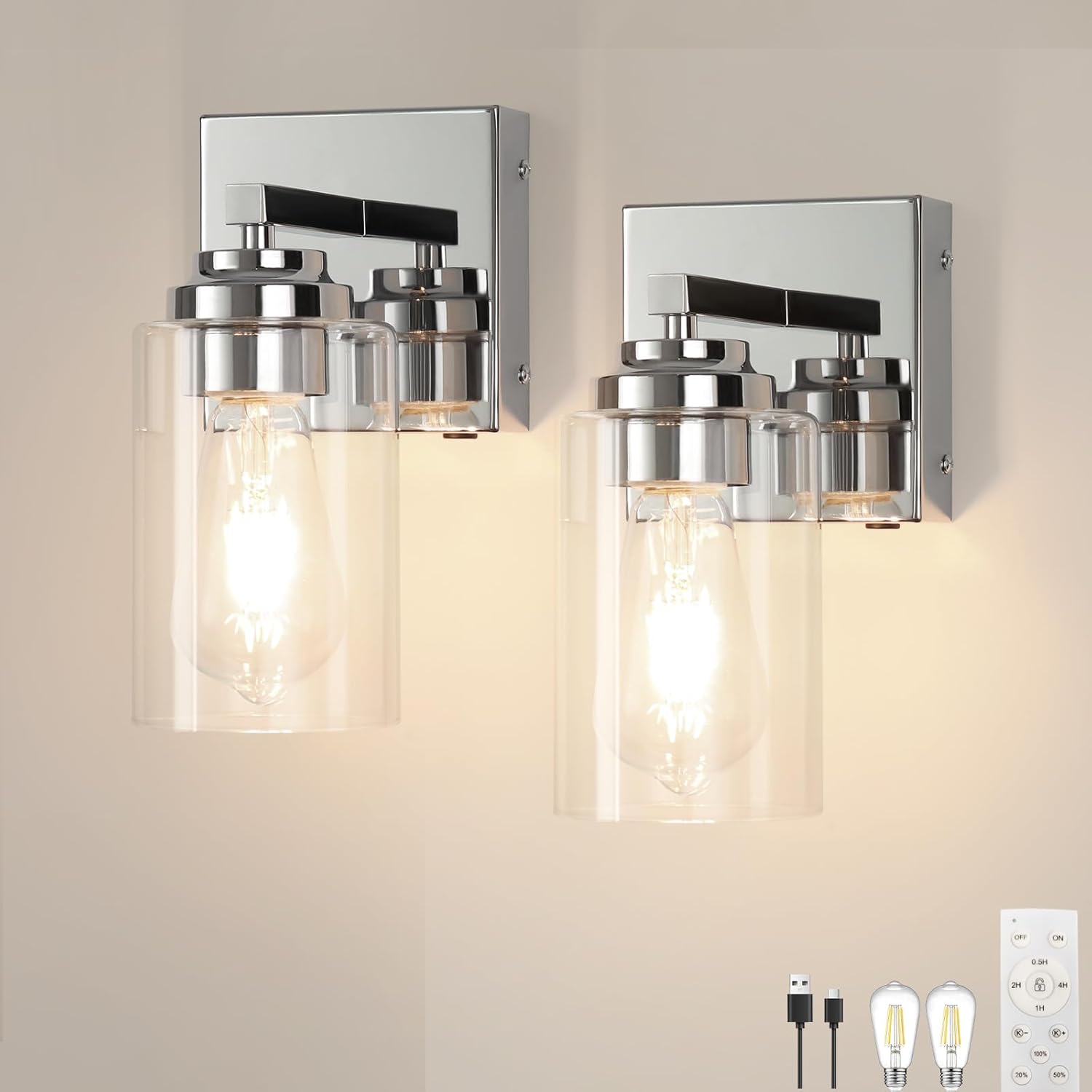 Wall Sconce,Battery Operated Wall Sconce Dimmable Battery Operated 15000mAh Endurance 200 Hours Fast Charging,Wall Sconces for Bedroom Living Room Bathroom Hallway Farmhouse